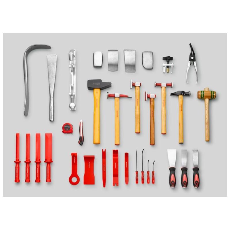 JET.CRTCAR2 - Sheet metal work tool set in foam modules with JET.CRT5M4A mobile workstation