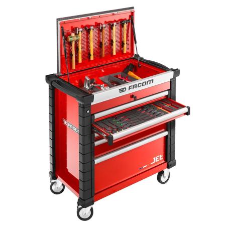 JET.CRTCAR2 - Sheet metal work tool set in foam modules with JET.CRT5M4A mobile workstation