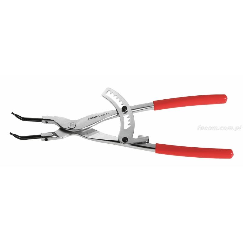 497.32 - Szczypce z zapadką otwierane, do pierścieni osadczych zewnętrznych,  mm