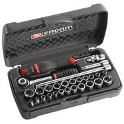 R.420MU - zestaw nasadek 1/4" w kasecie, 3,2 mm - 13 mm i 3/16" - 9/16"