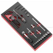 MODM.R1A - moduł nasadek 6-kątnych 1/4" - klucze trzpieniowe i końcówki metryczne na wkładce piankowej