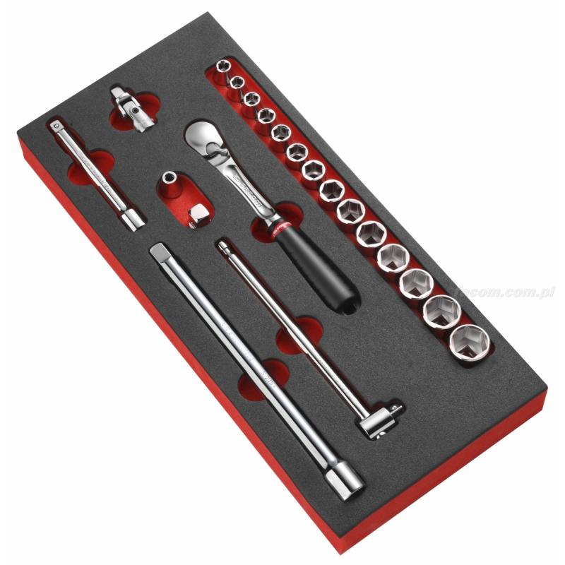 MODM.JL1 - moduł nasadek 3/8" 6-kątnych na wkładce piankowej