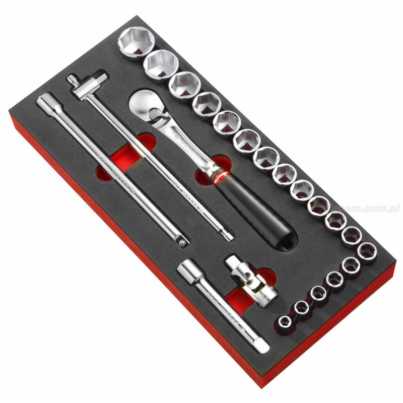 MODM.SL1 - moduł nasadek 1/2" na wkładce piankowej MODM.SL1 - moduł nasadek 1/2" na wkładce piankowej