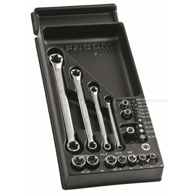 MOD.TX1 - zestaw nasadek 1/2" we wkładce, JTX, STX, EXR, EX, 59TX