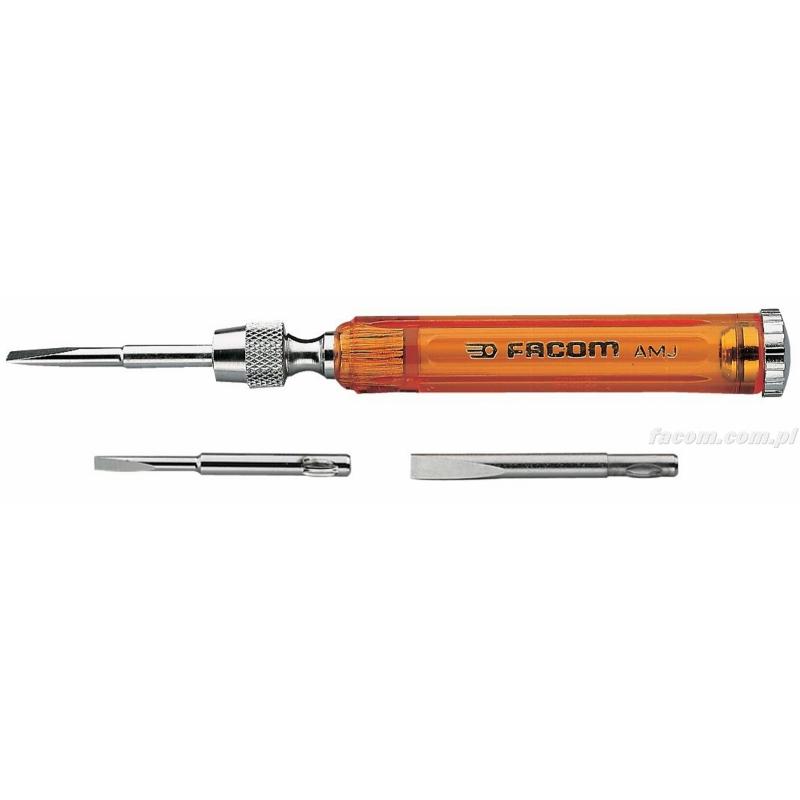 AMJ - wkrętak z wieloma grotami, model „Junior” do śrub z rowkiem, 3,5 - 5,5 mm AMJ - wkrętak z wieloma grotami, model „Junior” do śrub z rowkiem, 3,5 - 5,5 mm