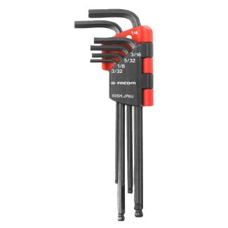 83SH.JP6U – zestaw kluczy trzpieniowych zagiętych, długich z kulką, 6-kątnych, 3/32” - 1/4”