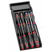 MOD.A7 - zestaw wkrętaków Protwist® do śrub z rowkiem i śrub krzyżakowych Pozidriv, 3,5  - 8 mm i PZ1 - PZ2 MOD.A7 - zestaw wkrętaków Protwist® do śrub z rowkiem i śrub krzyżakowych Pozidriv, 3,5  - 8 mm i PZ1 - PZ2