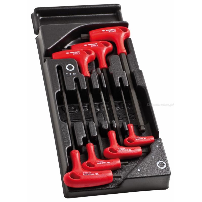 MOD.84TZS – zestaw kluczy trzpieniowych „T” 6-kątnych z kulką, 3 - 10 mm