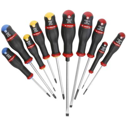 ANW.J10PB - zestaw wkrętaków Protwist® do śrub z rowkiem, Pozidriv, Phillips, 2,5 - 8 mm, PZ1 - PZ 2, PH0 - PH2