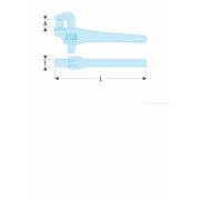 135A.18 - klucz do rur ze stopu lekkiego, z główką pod kątem 90 stopni, 60 mm