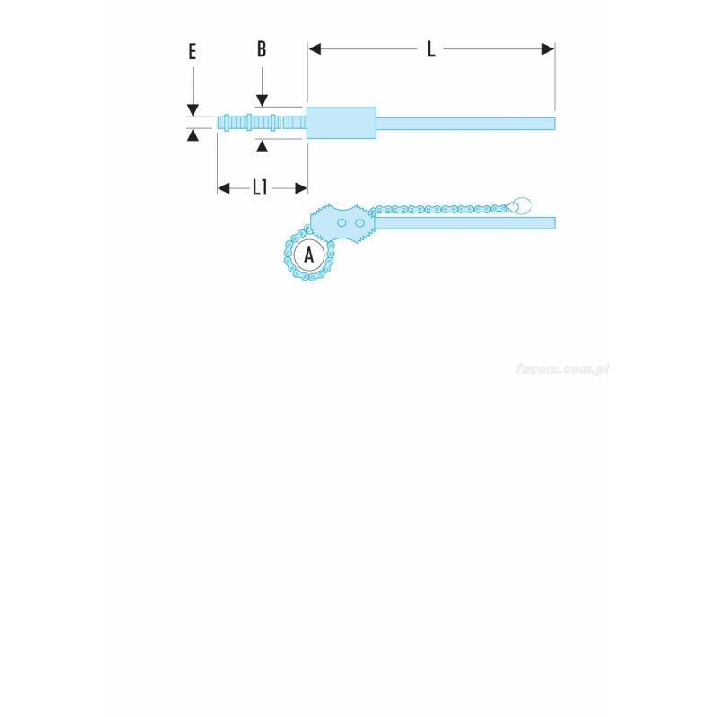 137A.2'1/2 - klucz do rur łańcuchowy o dużej mocy, 50 - 90 mm