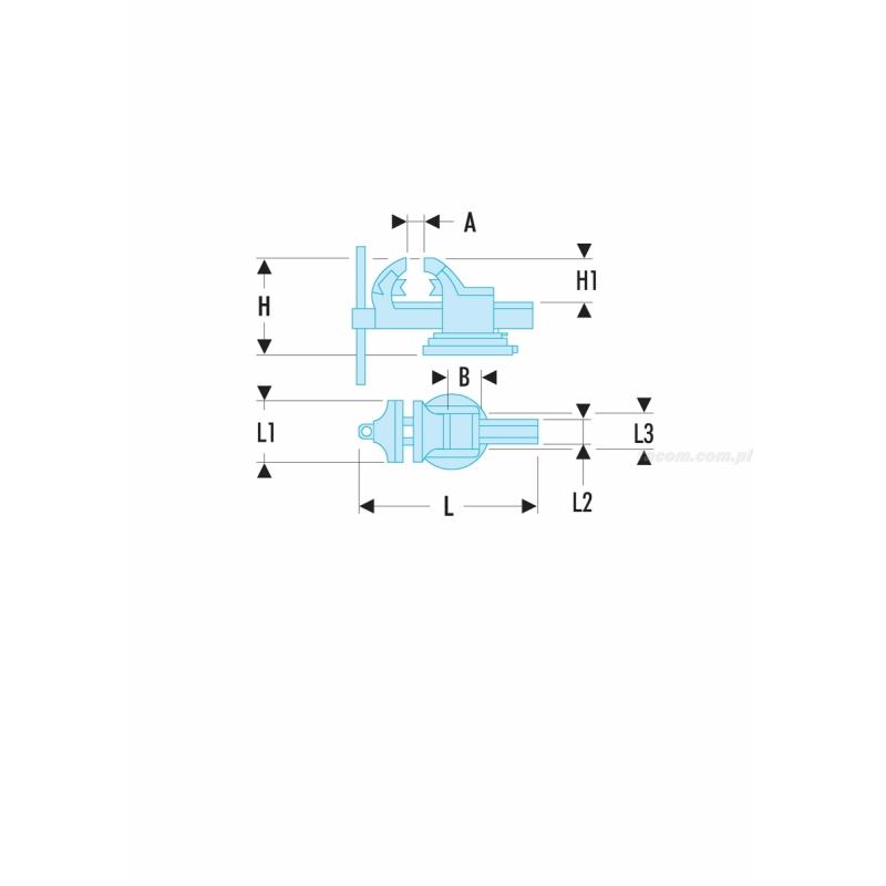 1222.175E - imadło ślusarskie stałe, zakres do 235 mm