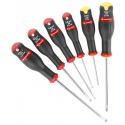 Sets of screwdrivers with sand-blasted tip
