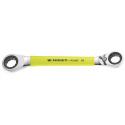 65F - Metric 15° hinged ratchet ring wrenches - FLUO